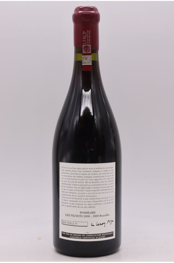 Domaine Leroy Pommard Les Vignots 2000